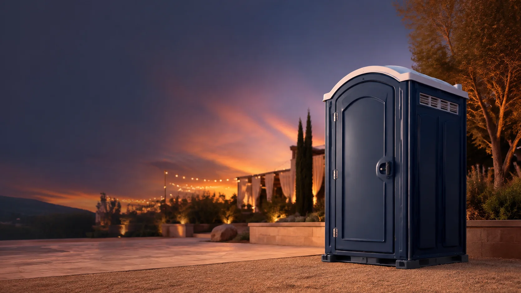 Portable restroom shown for rental planning in Smyrna, TN